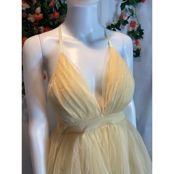 Haute Monde Emmeline Tulle Mini Dress - Yellow Size M RefFNB - Picture 4 of 11